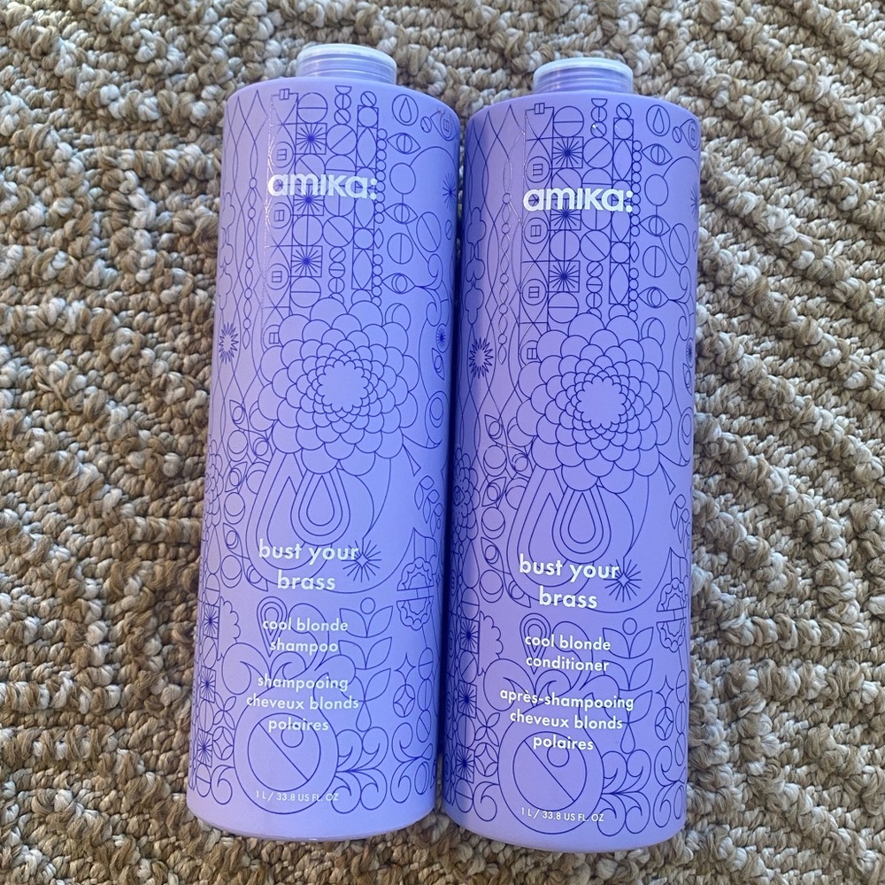 NWT AMIKA: bust your brass shampoo and conditioner 1L.
